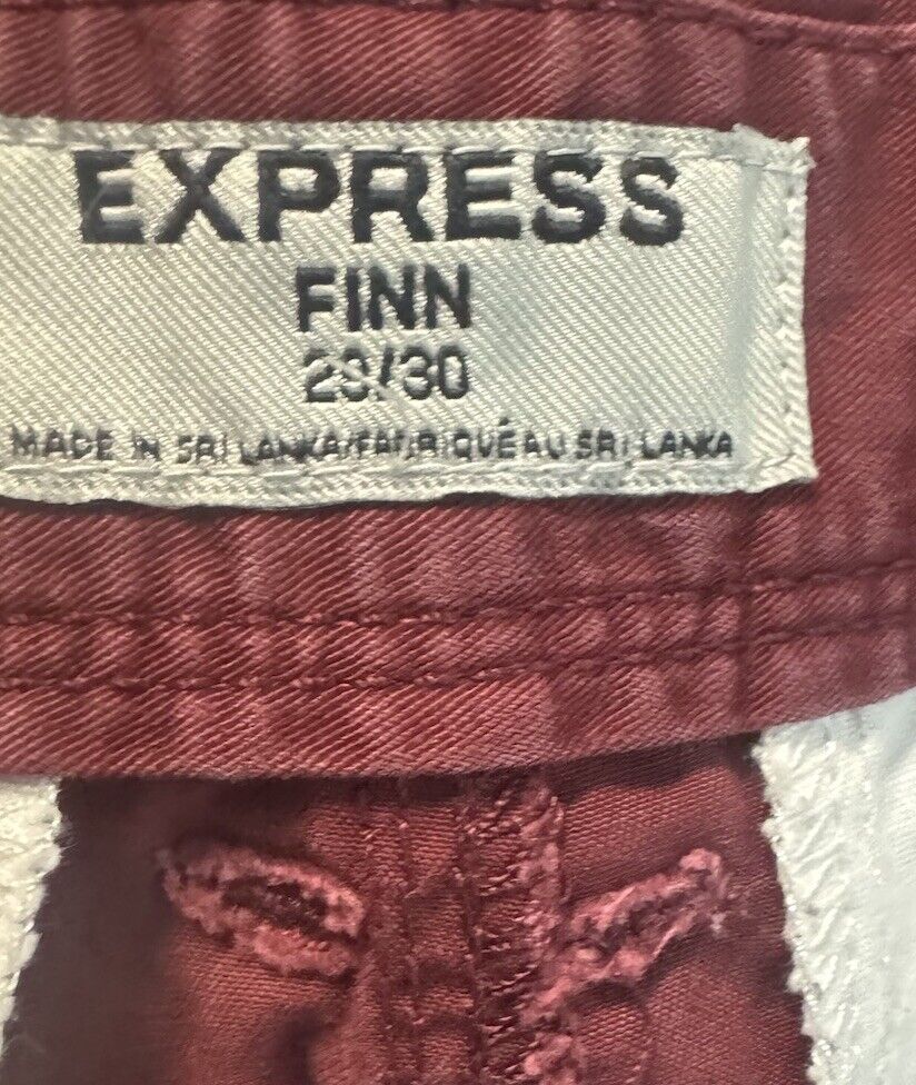 Express Pants Mens 29x30 Finn Slim Fit Chino Flat Front Casual