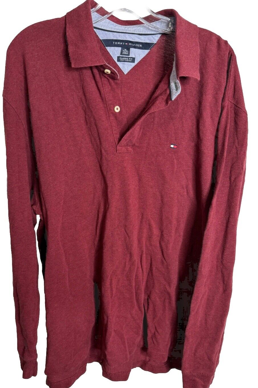 Tommy Hilfiger Mens Polo Shirt  XL Cotton Classic Fit Collar Short