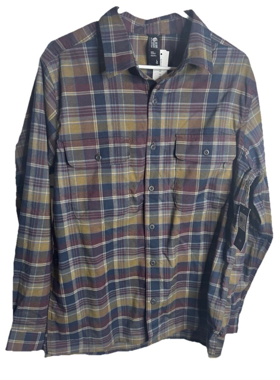 Mountain Hardwear Shirt Mens Large Checks Long Sleeve Button Up Lightweight