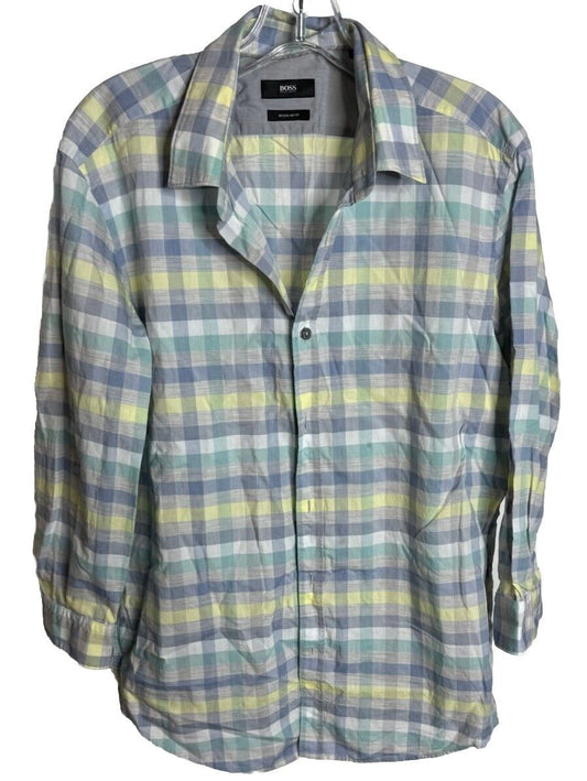 Boss Hugo Boss Dress Shirt Men’s Large Button Down Regular Fit