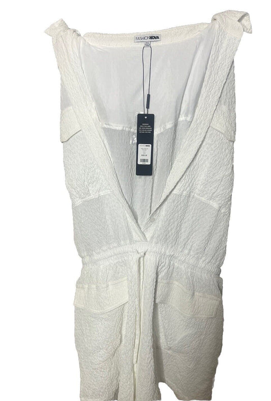 Fashion Nova White Knee Length Dress Women's Size 2X