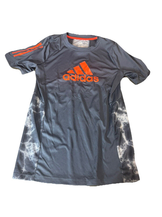 Adidas Shirt Boys Large 14/16 Climalite Active Logo Short Sleeve Crewneck