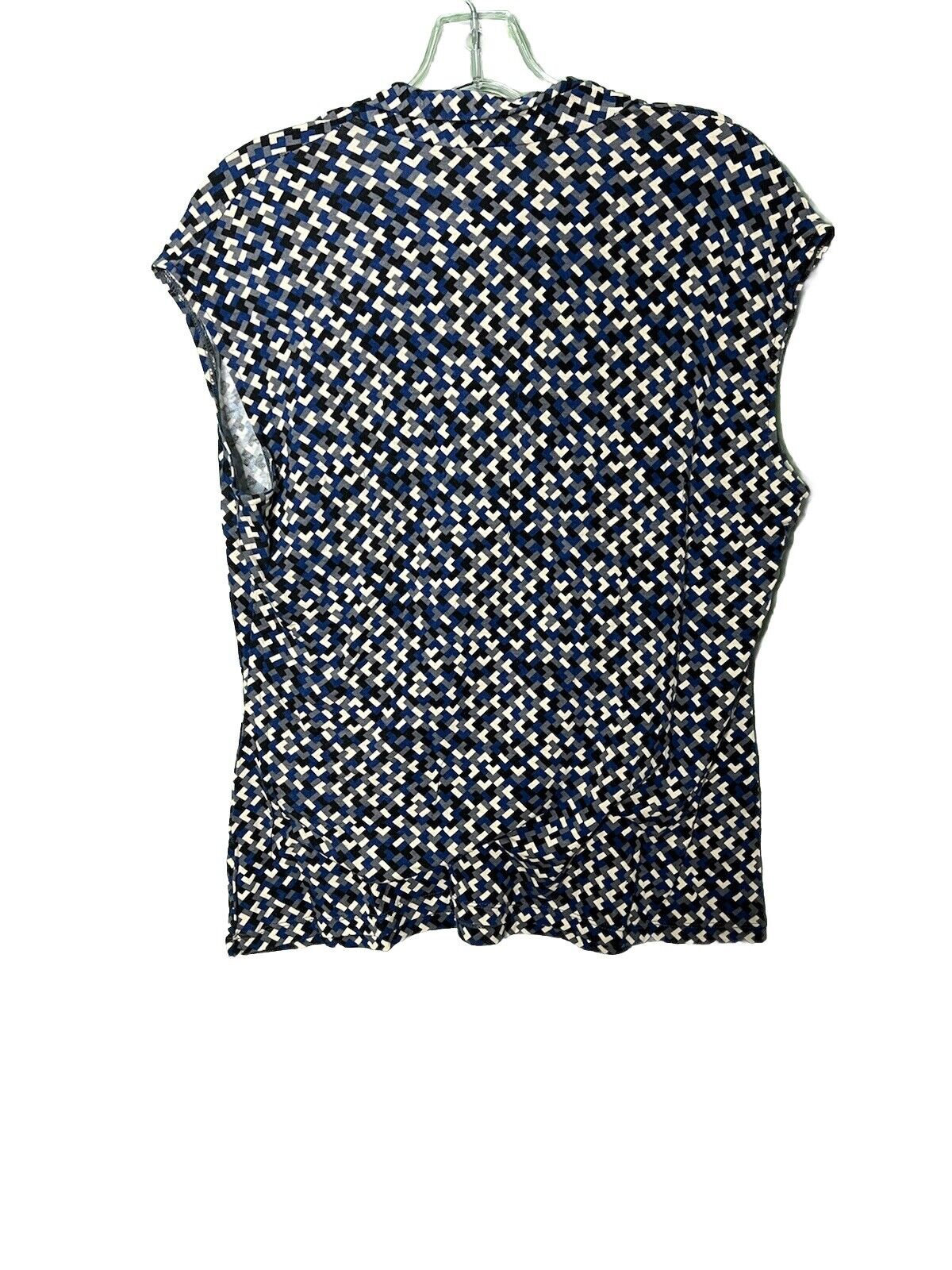 New York & Company Blouse Women's V Neck Short Sleeve Stretch Size Large