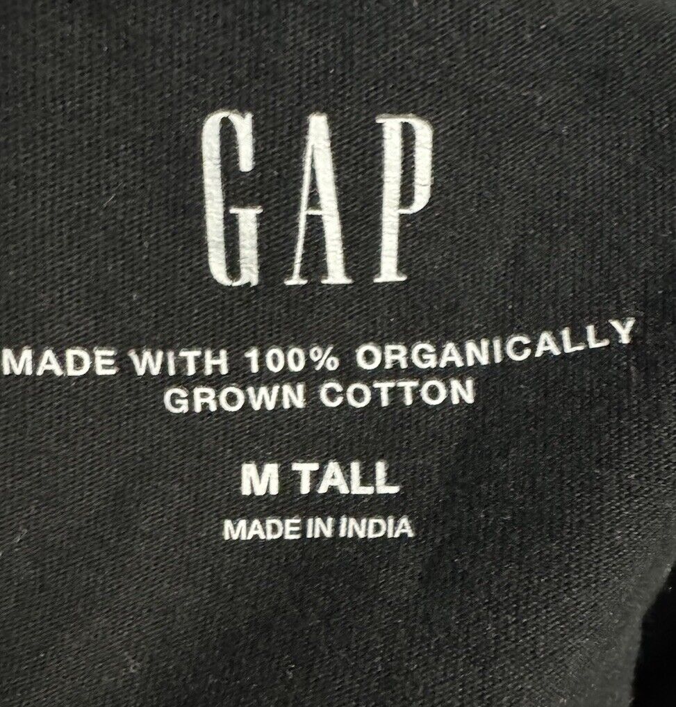 Gap Men's Long Sleeve Top Sz Medium Tall Black Cotton Blend