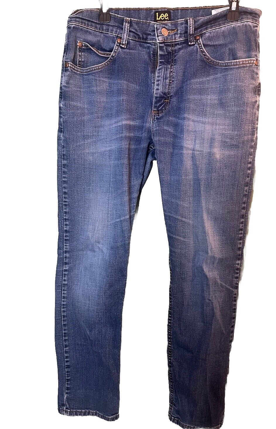 Lee Mens Jeans Blue Tag Size 33x30 Regular Straight Medium Wash Denim