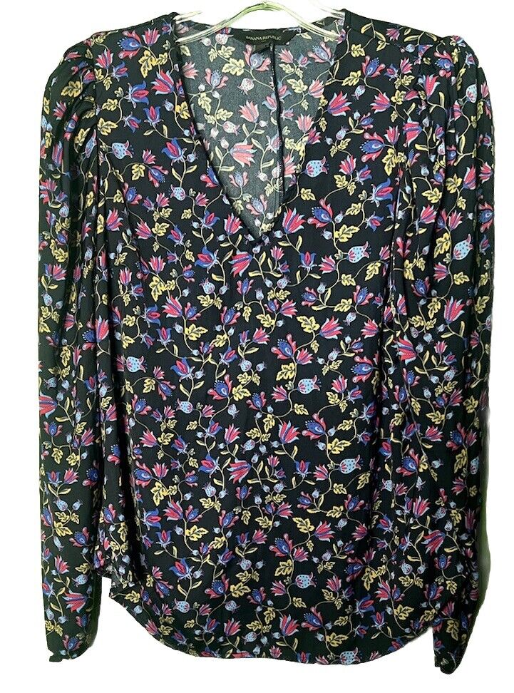 Banana Republic Multicolor Floral Top Womens Size S