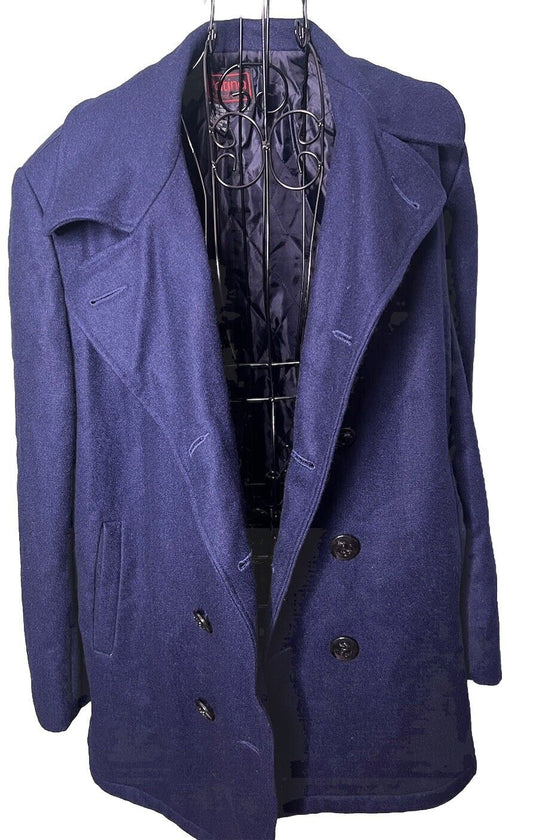 Vintage Patina Heavy Wool Button Up  Coat Size Medium