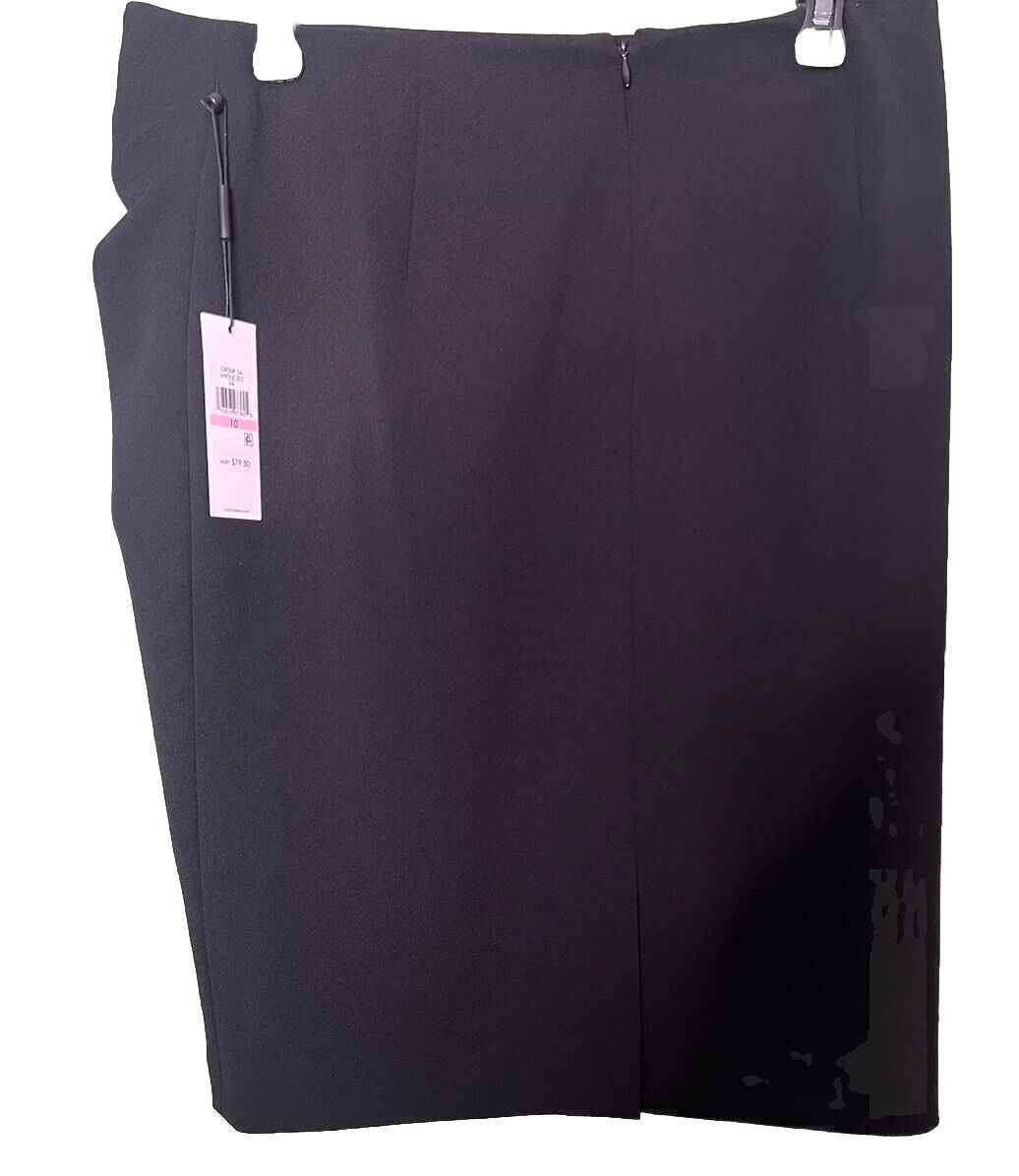 NEW Calvin Klein 10 Black Stretch Womens Straight