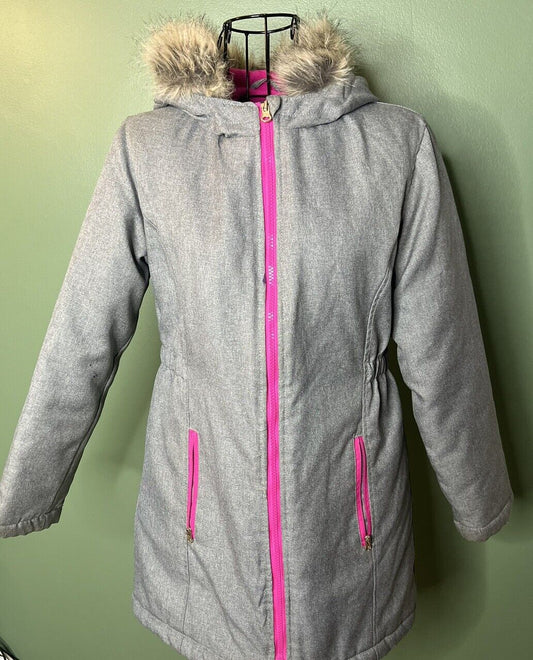Cat and Jack Girls Pea Coat Size L (10/12) Faux Fur