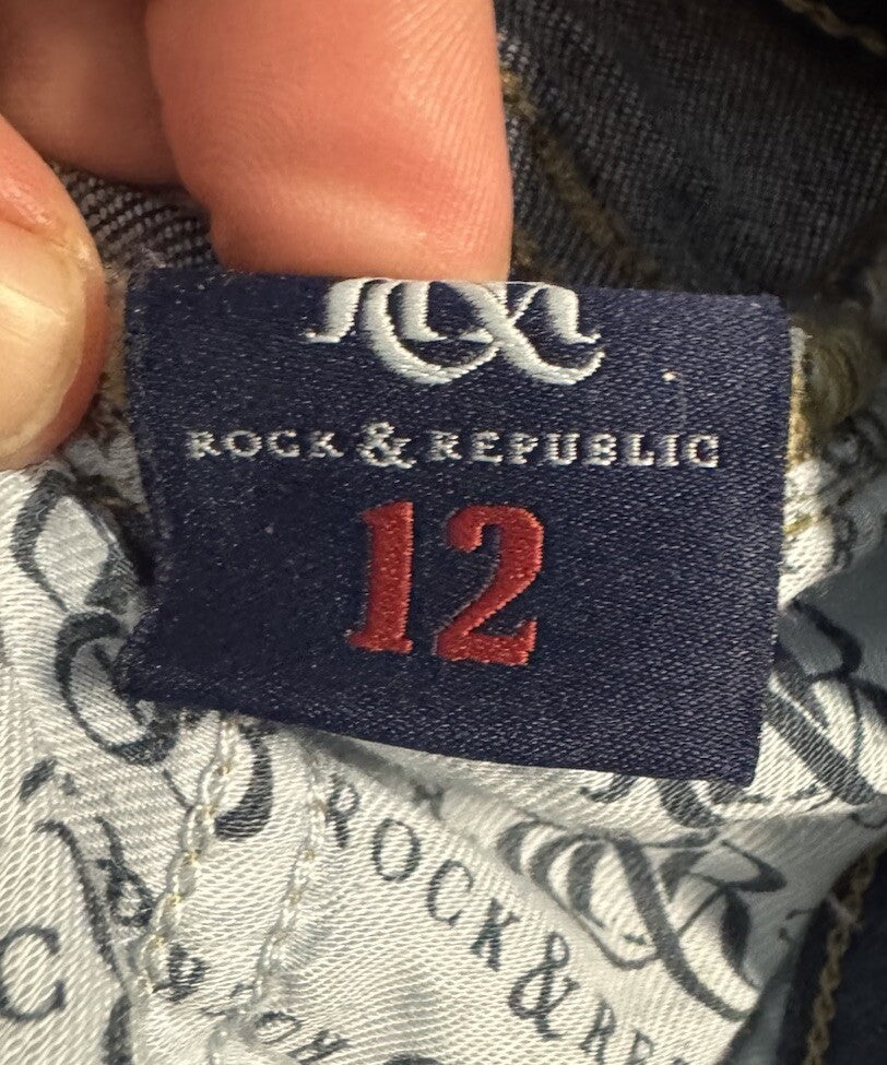 Rock and Republic Women Sz 12 Jeans Mid Rise Studs