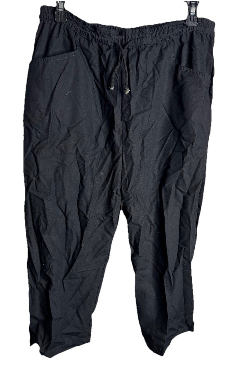 Uniti Casuals Pants Women's Medium Black Pull On Cotton Blend Mid Rise Pants