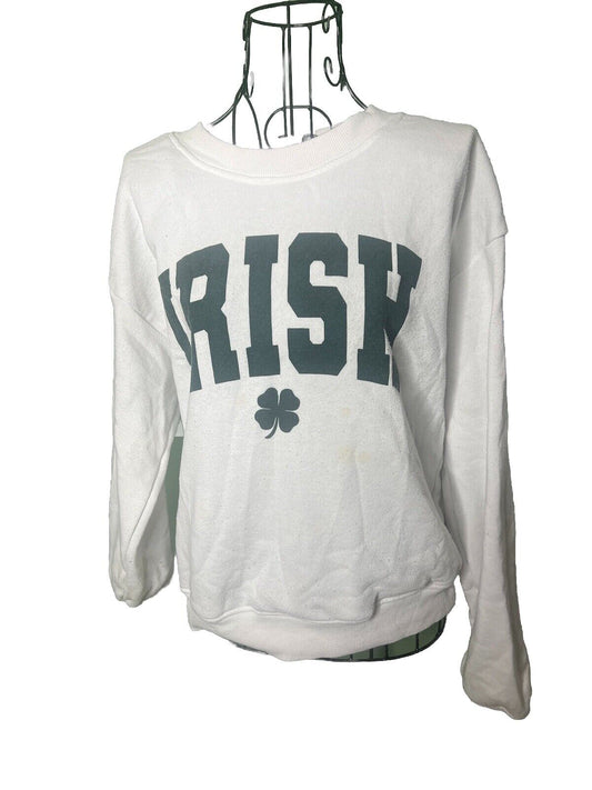 If It Were Me Sweater L White Words Irish