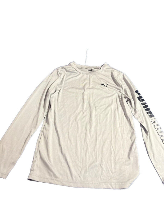PUMA  White Boy Youth Large (14/16) Polyester Long Sleeve Shirt Stay Cool Summer