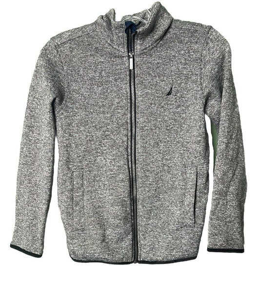 Nautica HEATHER GRAY Boy's Size 10-12 Medium Full-Zip Fleece Jacket