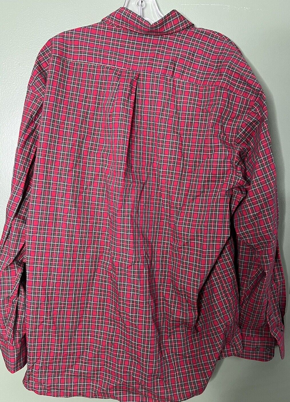 Club Room Men's Button Down Shirt Size 18 34/35 Plaid Long Sleeve Regular Fit