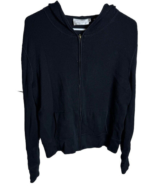 Dana Buchman womens velour hoodie size XL Full zip up
