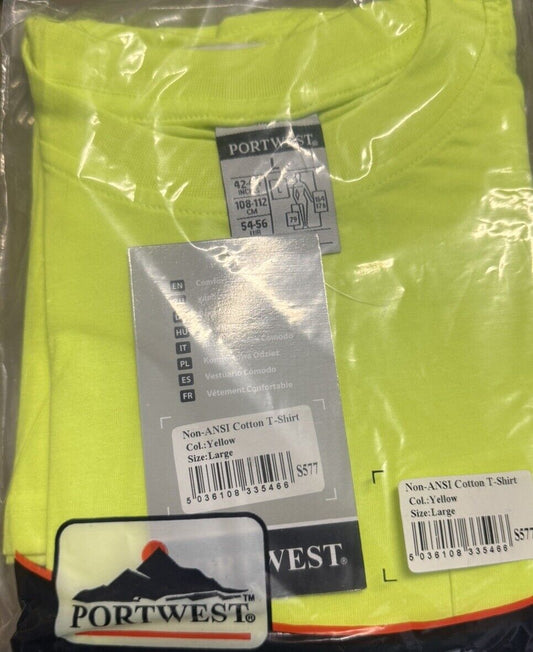 Portwest S398 Safety T-Shirt - Yellow - NEW - Large