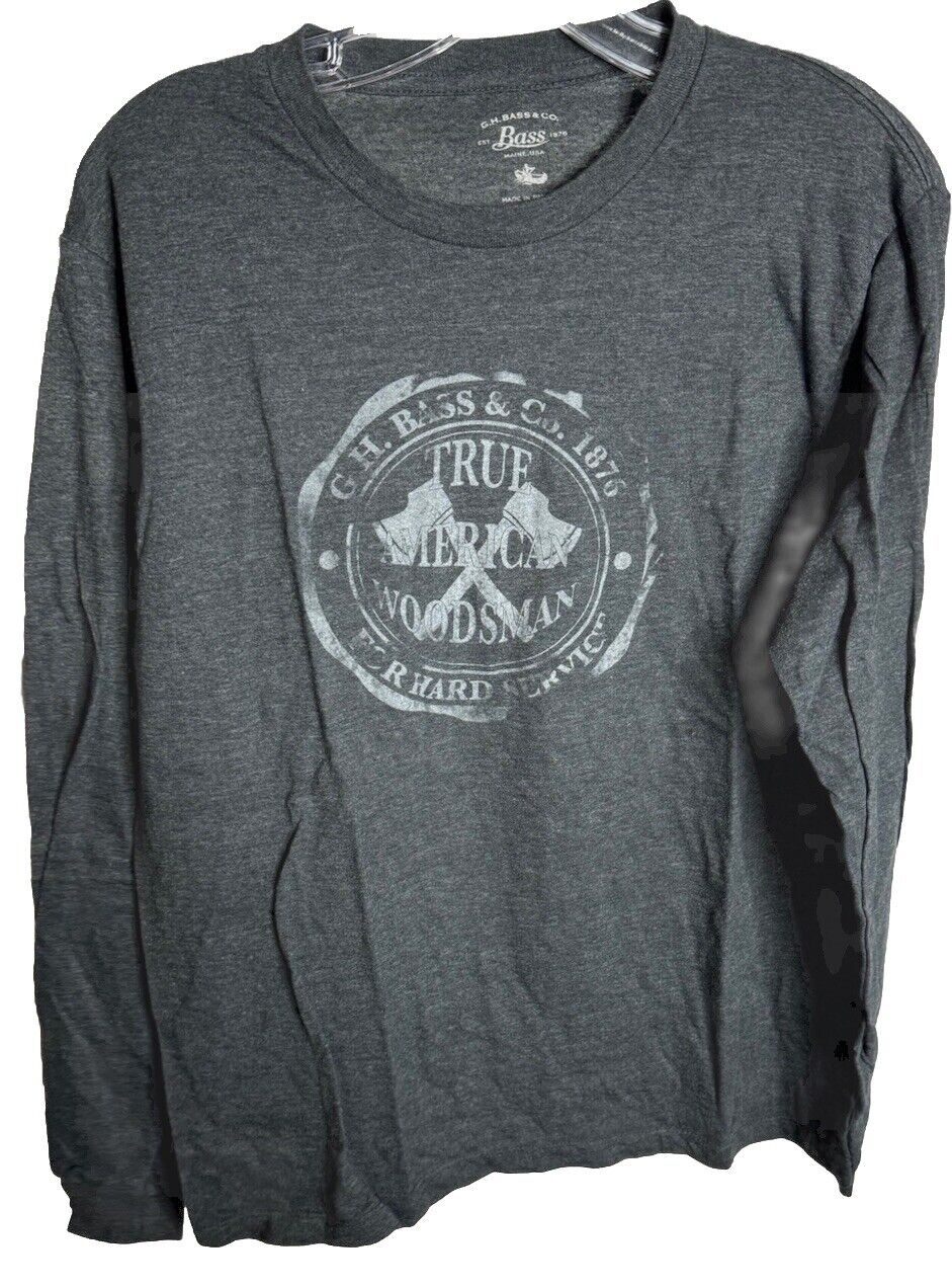 G.H. Bass & Co Gray Long Sleeve Cotton Blend T-Shirt Men's Medium
