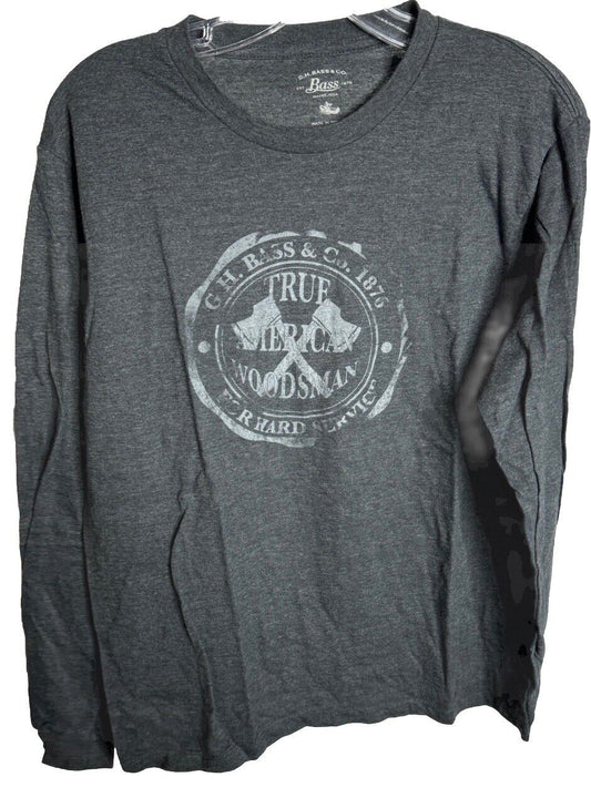 G.H. Bass & Co Gray Long Sleeve Cotton Blend T-Shirt Men's Medium