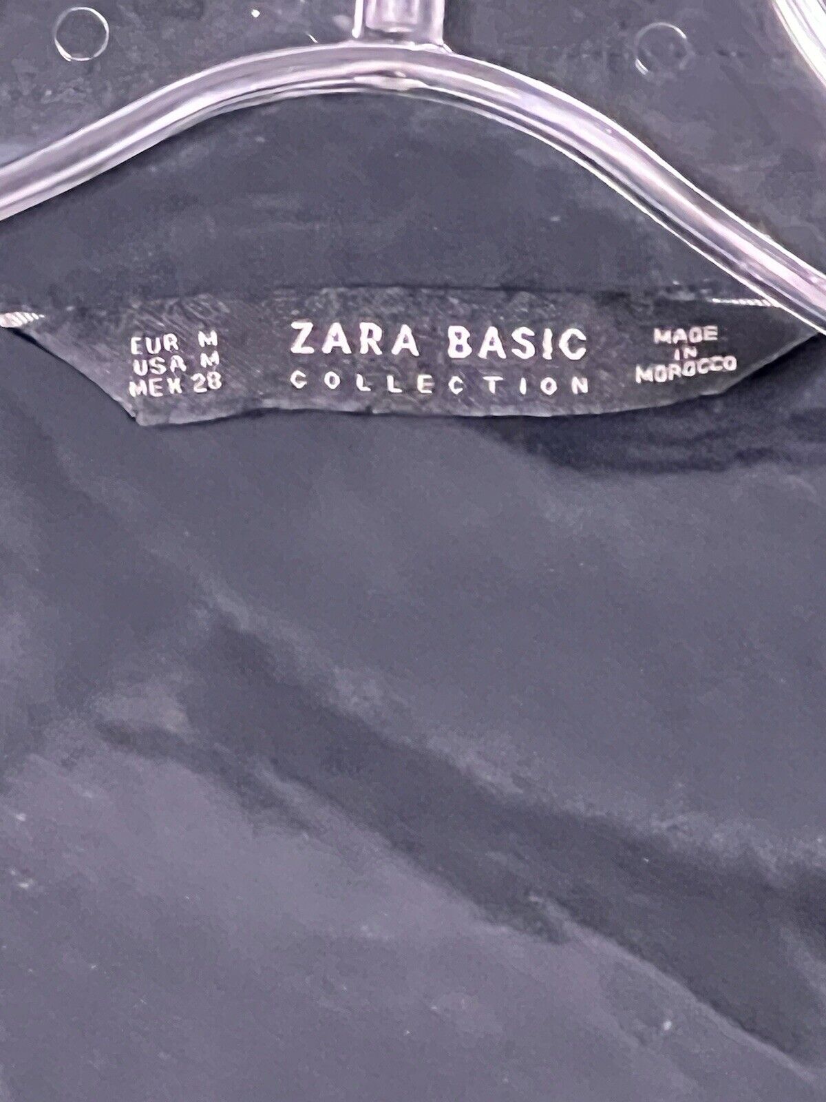 Zara Basic Womens Black Button Down Blouse, Size Medium