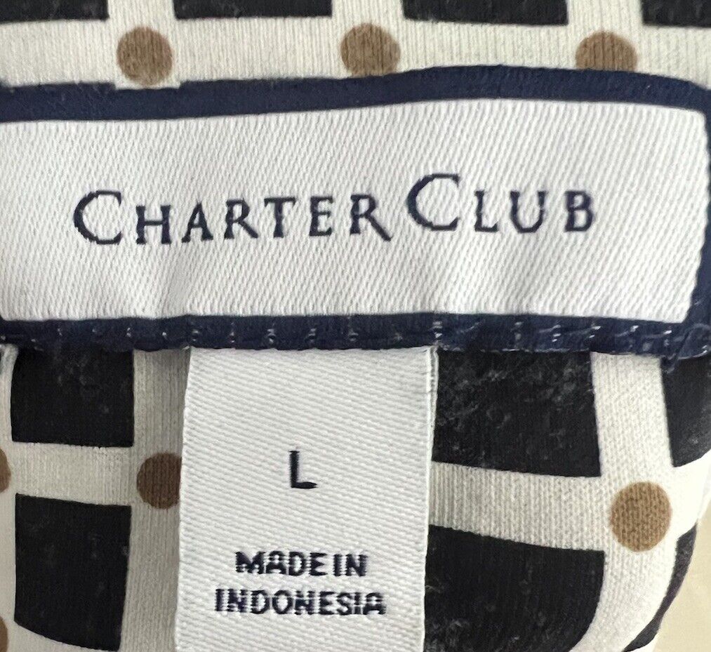 Charter Club Blouse Womens Size Large Short Sleeve