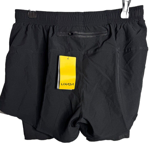 Men's Training Athletic Shorts Black Size Large