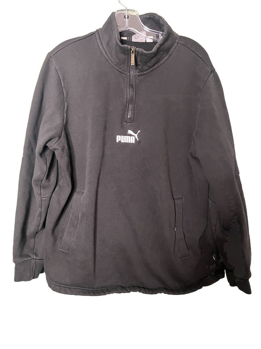 PUMA LOGO Mens Large Active 1/4 Zip Pullover Long Sleeve
