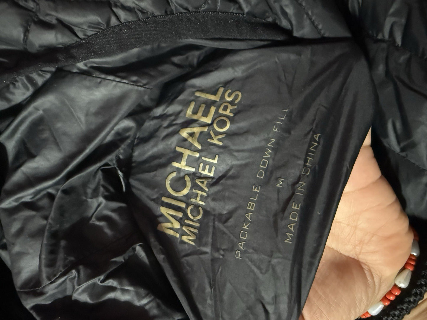 Michael Kors packable down fill jacket M, Black, High Quality Don’t Miss Out OBO
