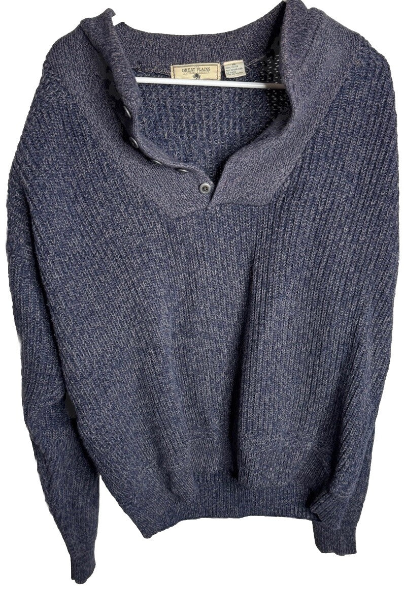 The Great Plains Clothing Co  Half Button Down Pullover Sweater XL