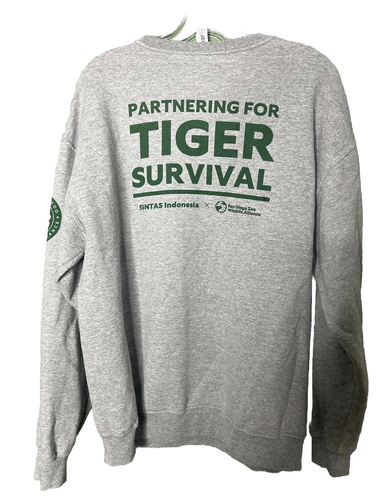 PROTECT THE SUMATRAN TIGER San Diego Zoo Wildlife Alliance Sweatshirt Size Large