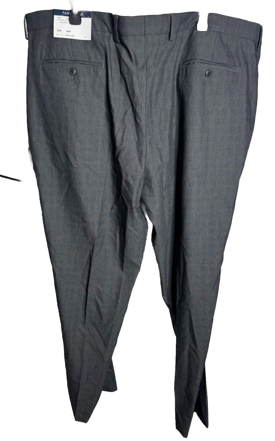 Nautica Pants Mens 47W Light Grey Dress Slacks Trouser Flat Front Straight NEW