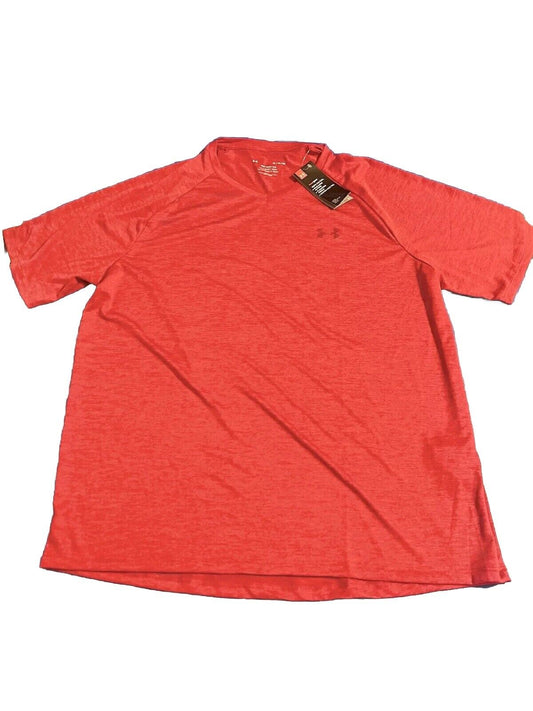 NWT Mens Under Armour XLT Red/Black Loose Fit Tech Tee Shirt XL