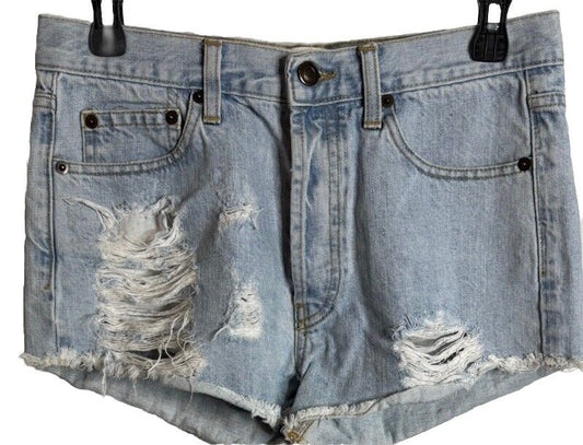 Melville Shorts Denim Cut Off Size 40 Button Fly Distressed