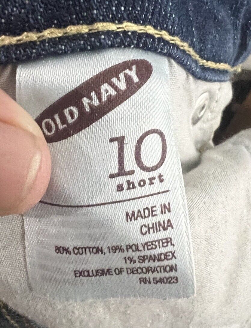 Old Navy The Diva Straight Leg Jeans Women's 10 Short  Blue Dark Waste