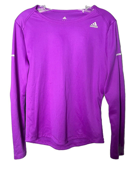 Adidas Womens Size Medium Climate Long Sleeve Athletic Fitted Running Tee Shirt