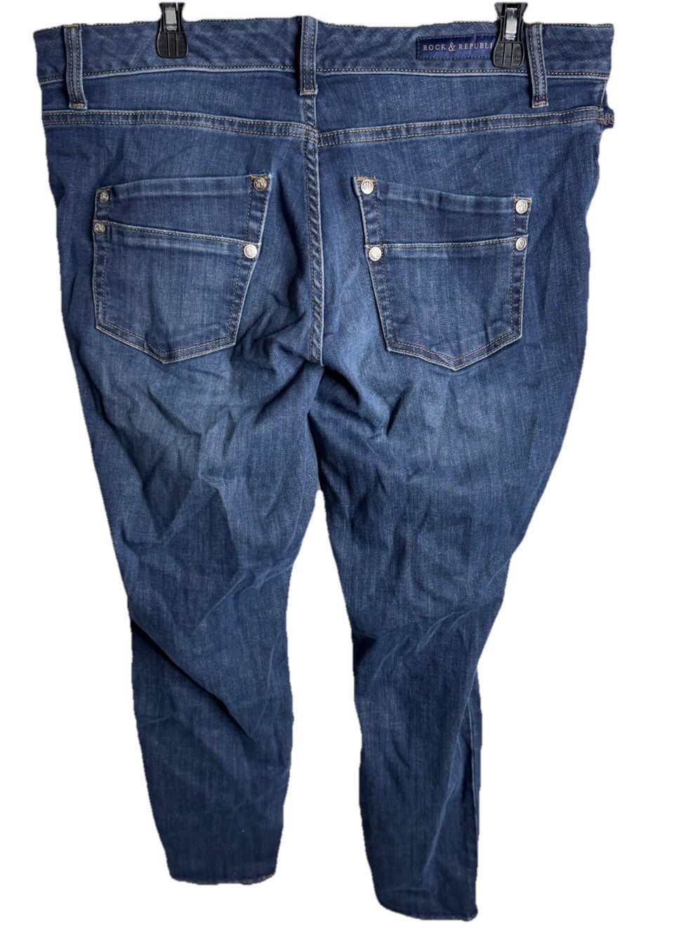 Rock & Republic Denim Rx Fever Pull On Straight Jean Women's 18 Blue Denim