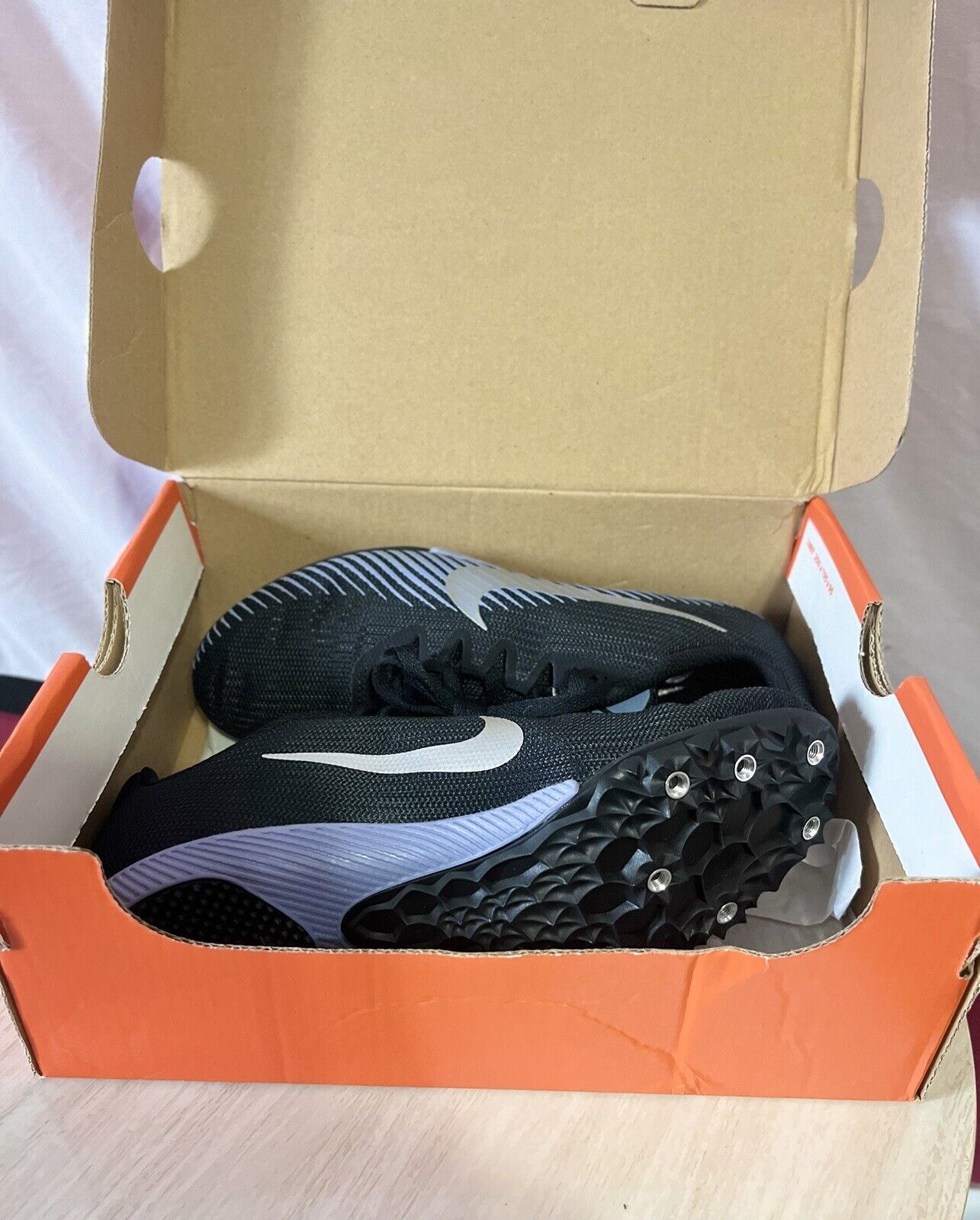 Nike Zoom Rival S 9 Black Indigo Fog Speckled, Mens size 5, great find,no cleats