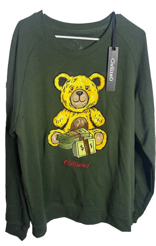 Civilized Sweater Mens 3XL Hustle Bear Crewneck