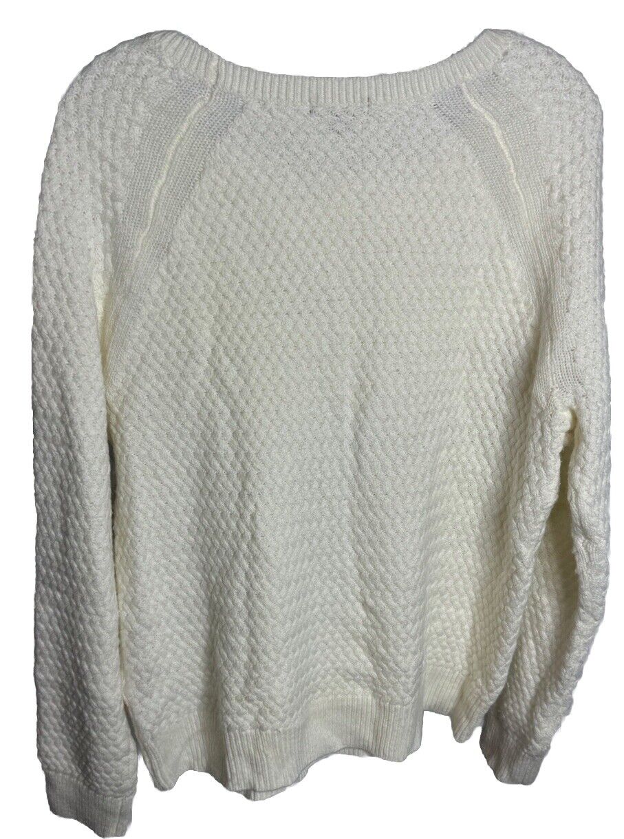 Covington Women's Sweater Size Medium Cable-Knit Crew Neck Pullover Cotton