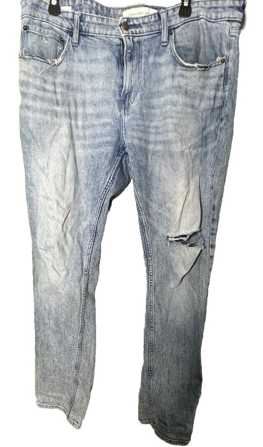 Calvin Klein Mens Slim Fit Blue Jeans 36x32