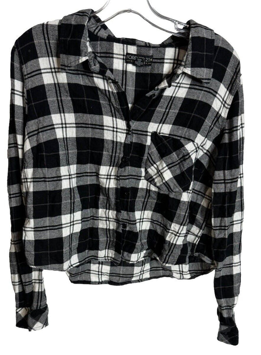 Womens Plaid Flannel Button Down Shirt Forever 21 Size XL