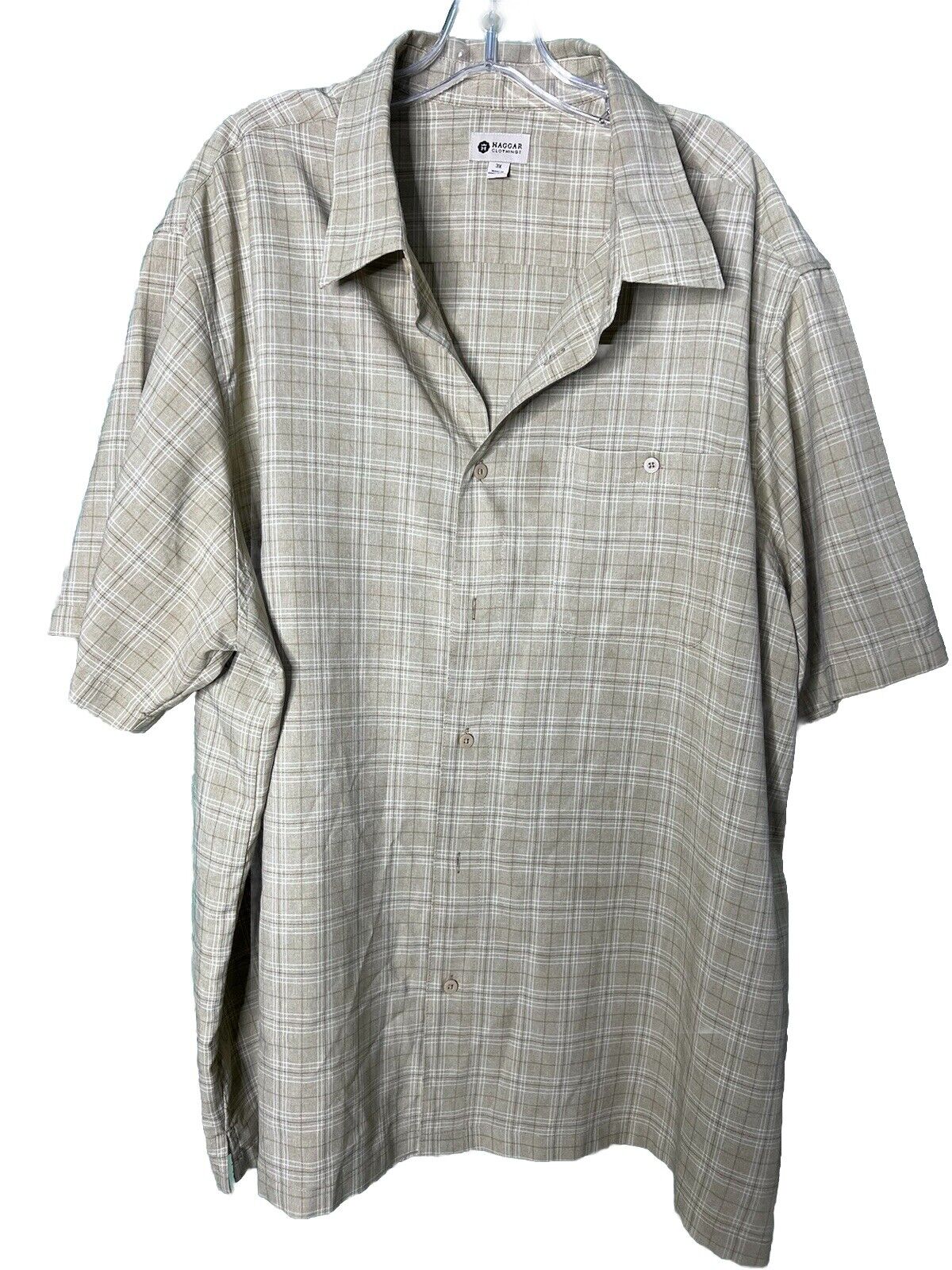 Haggar Regular Fit Button-Down Shirt Men's 3XL Short Sleeve
