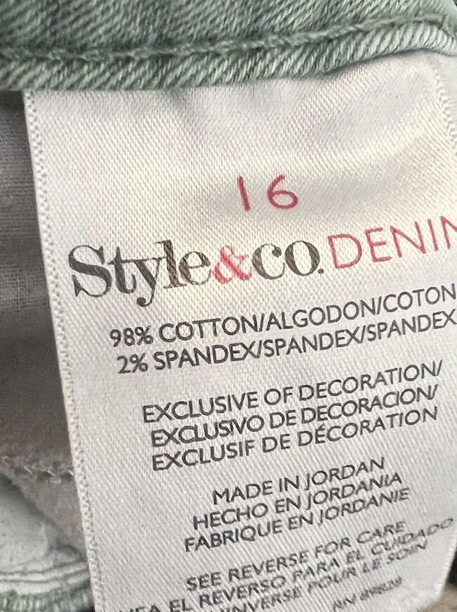 Style & Co Womens Size 16 Denim