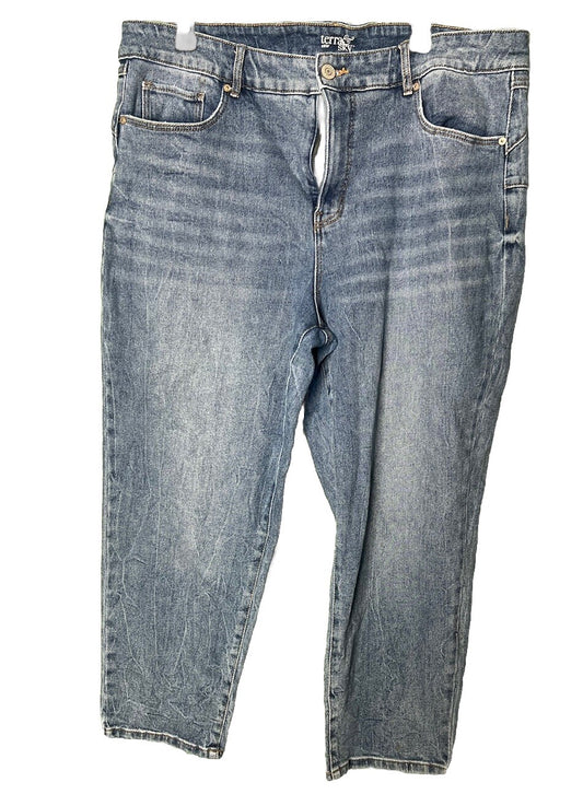 Terra & Sky Jeans Womens 16W Blue Denim Straight Leg