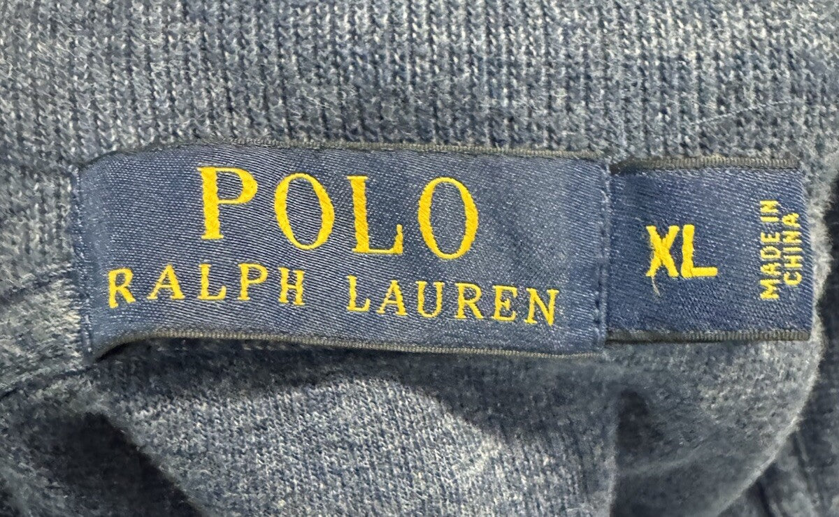 Polo Ralph Lauren Estate Rib Sweater Mens XL Navy 1/4 Zip Flesh Pony