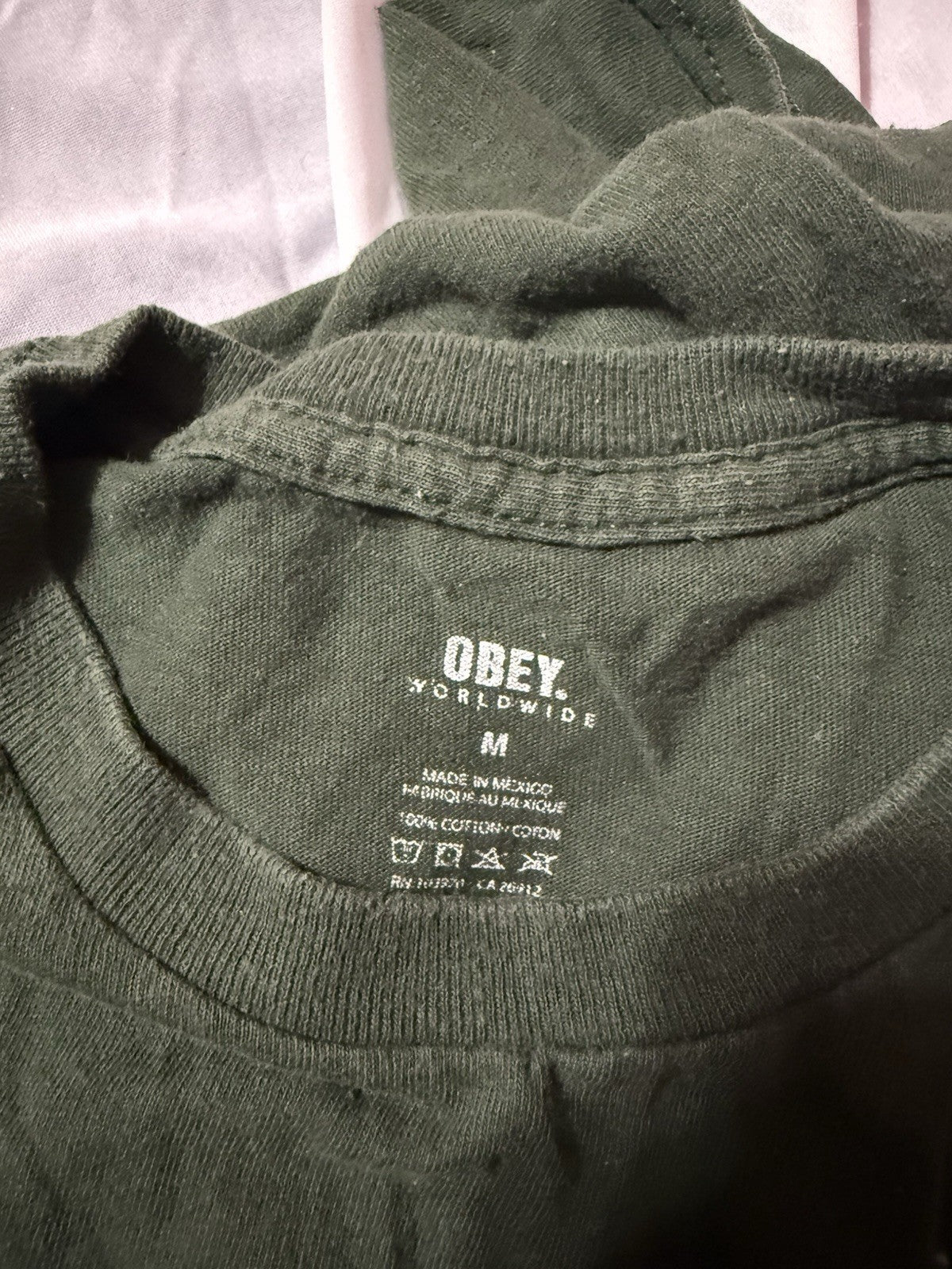 Obey Graphic Tee Y2K Cherub Print Angel Shirt Green Streetwear Size Medium