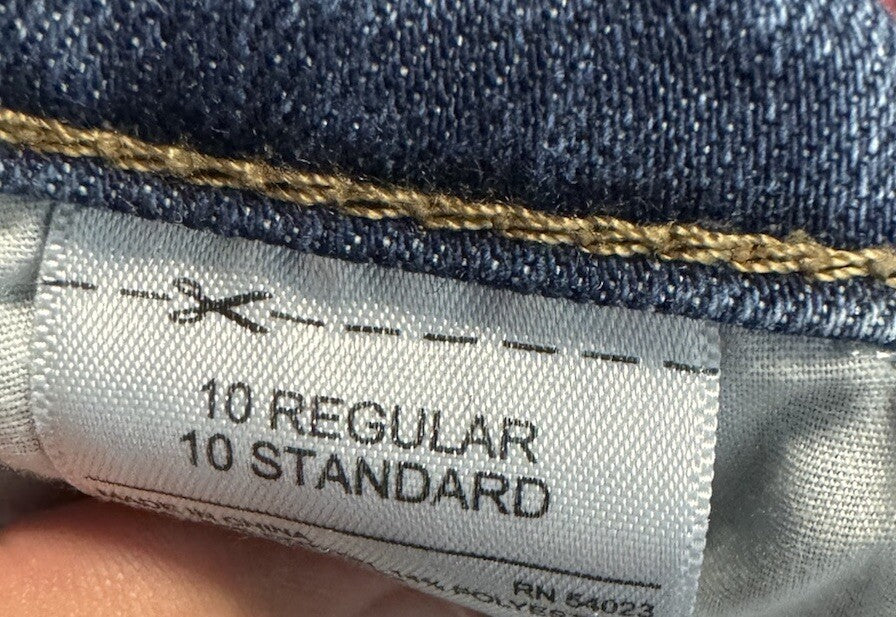 Old Navy Women's Size 10 Blue Straight Leg Dark Wash Cotton Blend Stretch Jeans