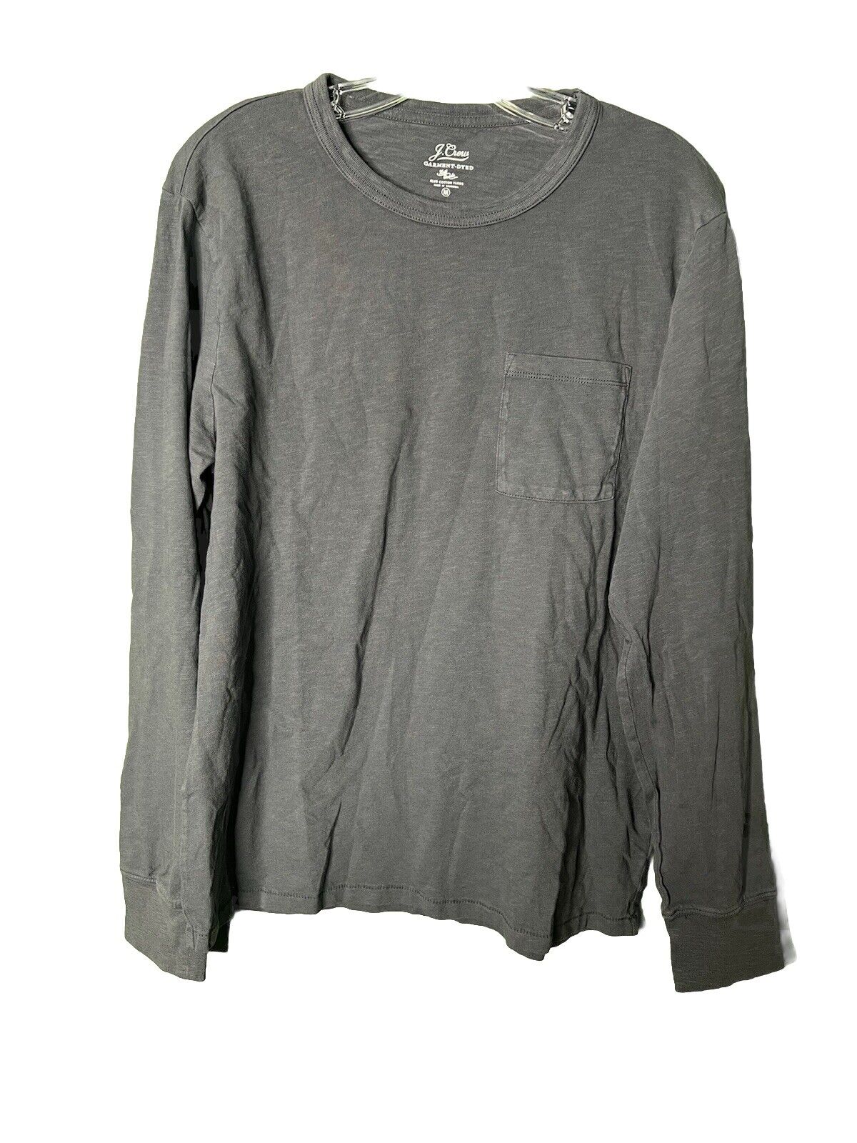 J Crew T-Shirt Men's Large Washed Long Sleeve Crew Neck Size Medium