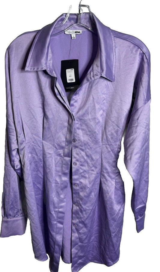 Fashion Nova Large Button Down Shirt Long Sleeve