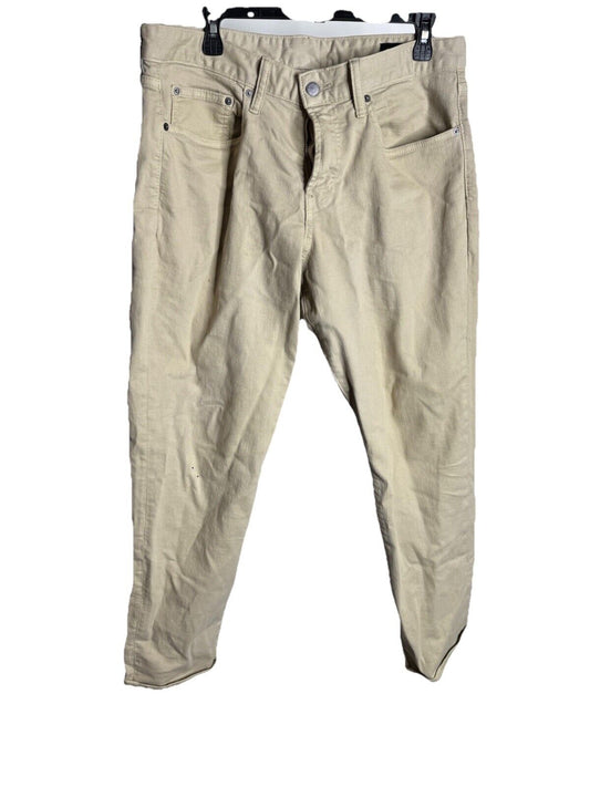 Bonobos Pants Mens 33x32 Beige Washed Chinos Slim Straight Cotton Casual